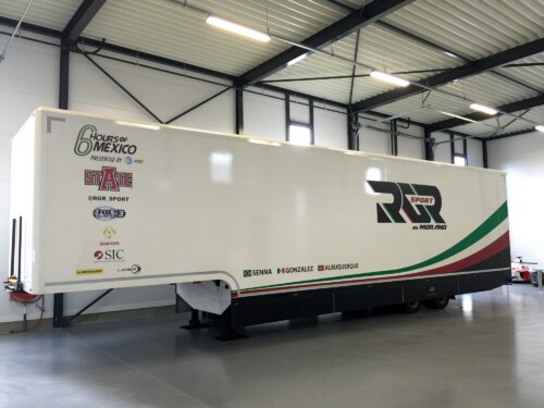 Racetrailer (2016/2) with office and double deck.